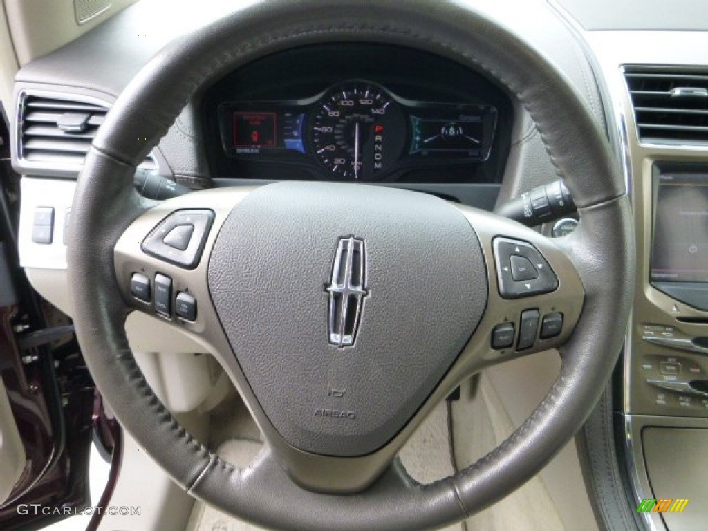2011 Lincoln MKX AWD Medium Light Stone Steering Wheel Photo #81136020