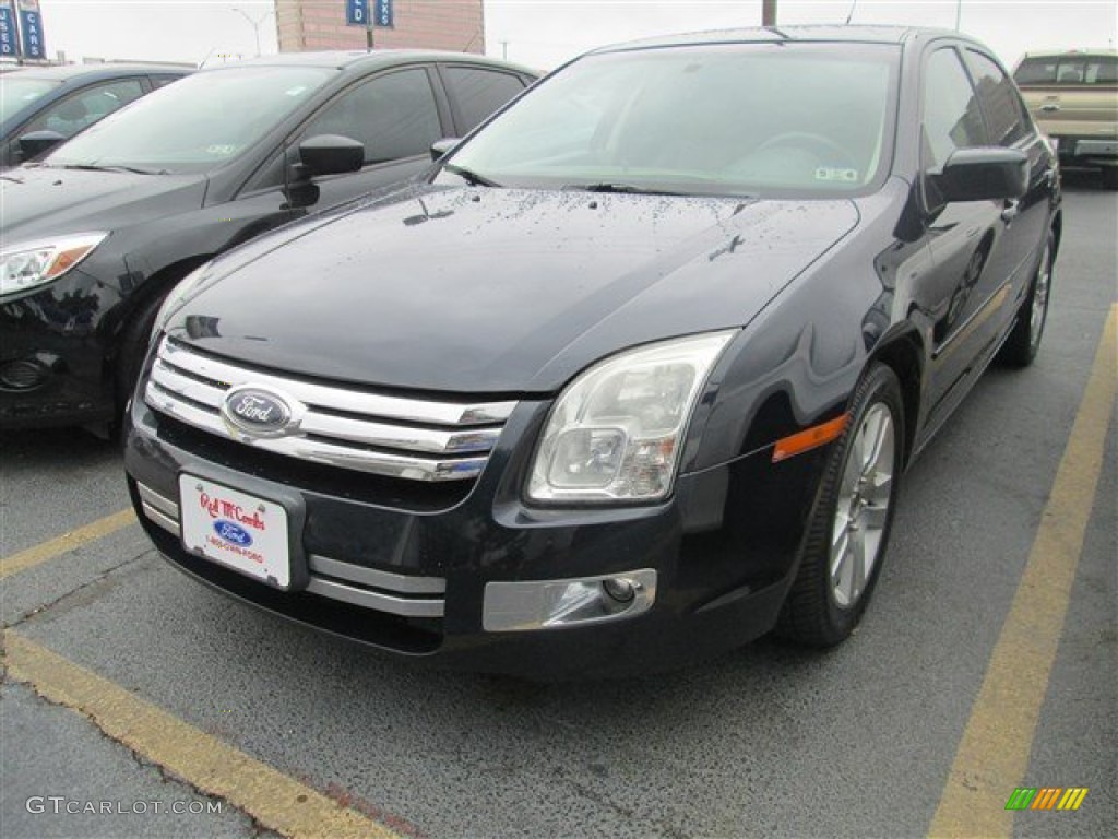 2008 Fusion SEL V6 - Dark Blue Ink Metallic / Camel photo #5