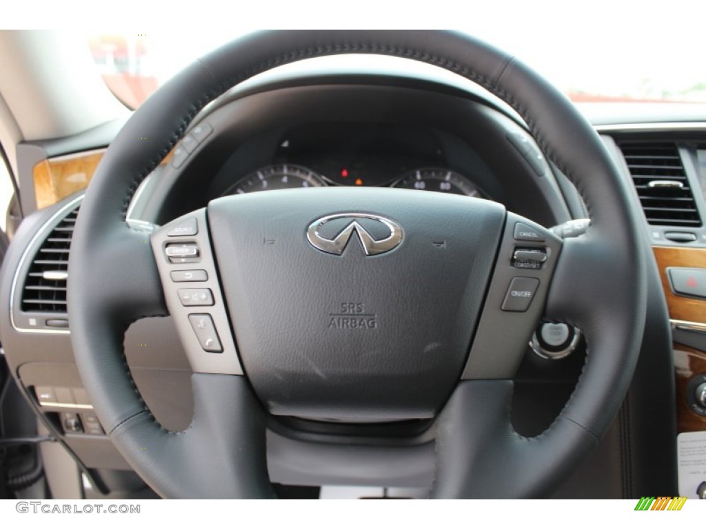2013 Infiniti QX 56 Graphite Steering Wheel Photo #81137418