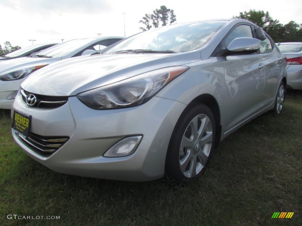 2013 Elantra Limited - Shimmering Air Silver / Black photo #8
