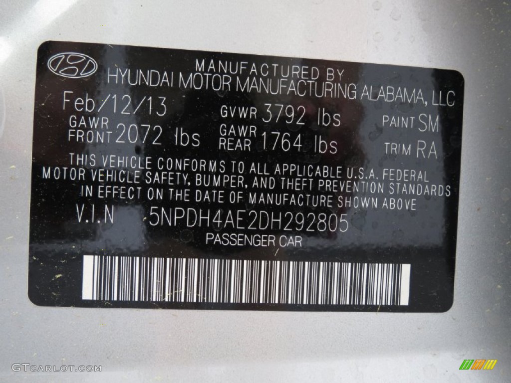 2013 Elantra Limited - Silver / Gray photo #7