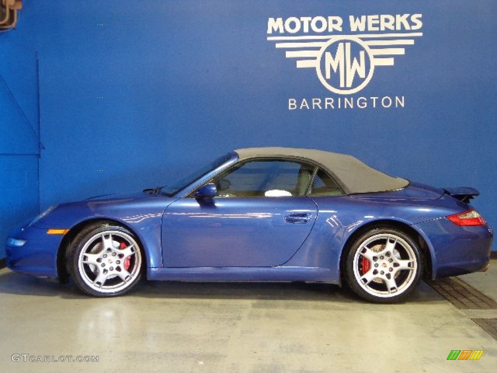 2006 911 Carrera S Cabriolet - Cobalt Blue Metallic / Stone Grey photo #8