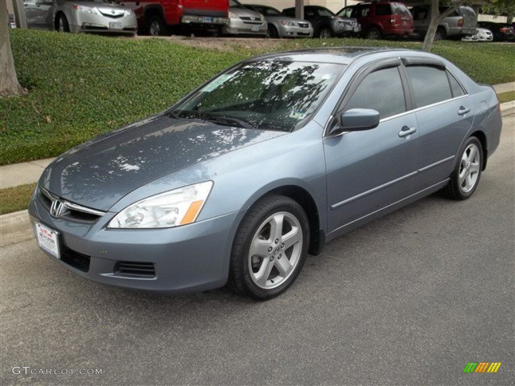2007 Accord EX-L V6 Sedan - Cool Blue Metallic / Gray photo #1