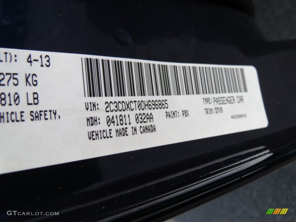 2013 Charger Color Code PBX for Jazz Blue Photo #81139917