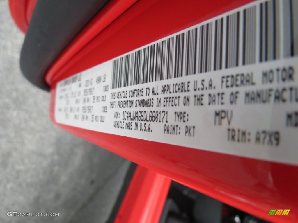 2013 Wrangler Color Code PKT for Rock Lobster Red Photo #81142001