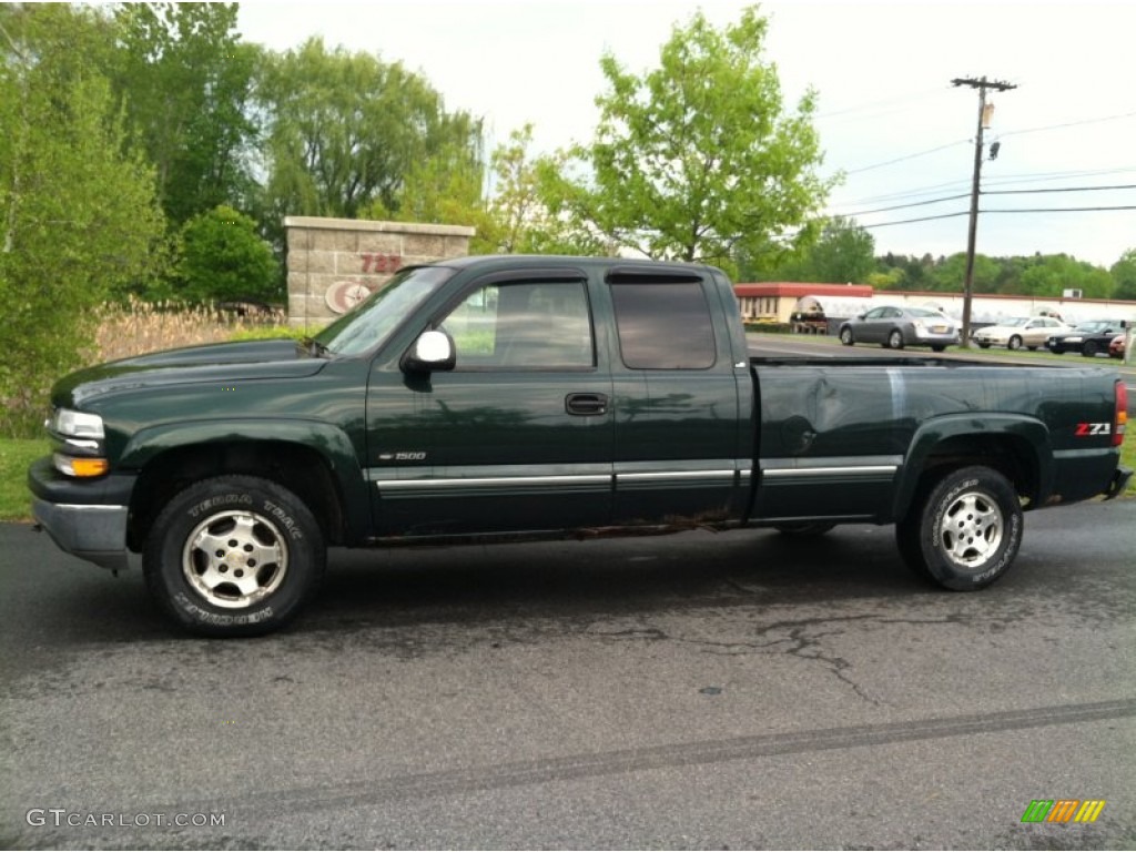 2001 Silverado 1500 Z71 Extended Cab 4x4 - Forest Green Metallic / Graphite photo #1