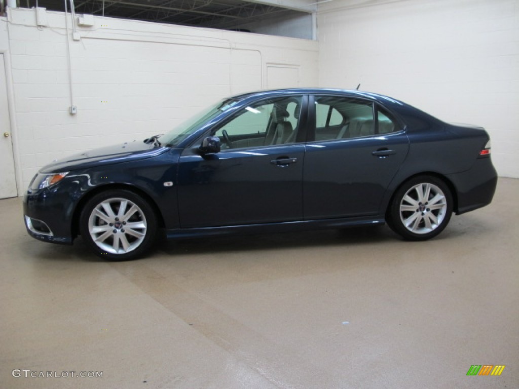 2008 9-3 Aero Sport Sedan - Nocturne Blue Metallic / Black/Parchment photo #4