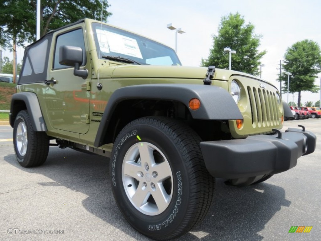 Commando Green 2013 Jeep Wrangler Sport S 4x4 Exterior Photo #81142993