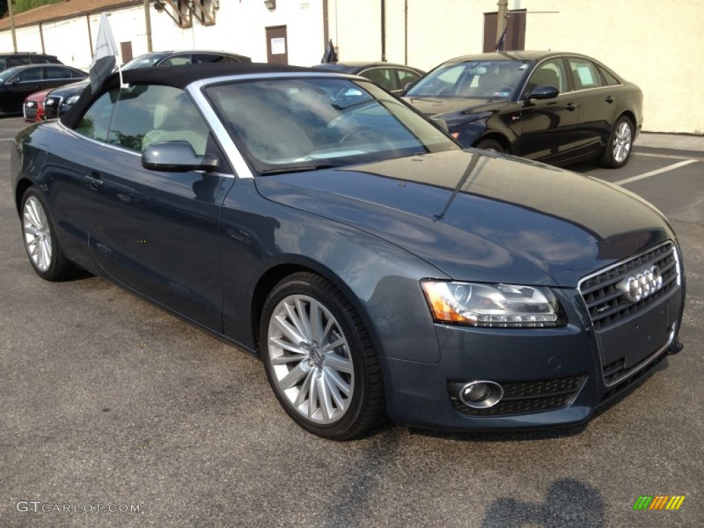 2010 A5 2.0T quattro Cabriolet - Meteor Gray Pearl Effect / Light Gray photo #7