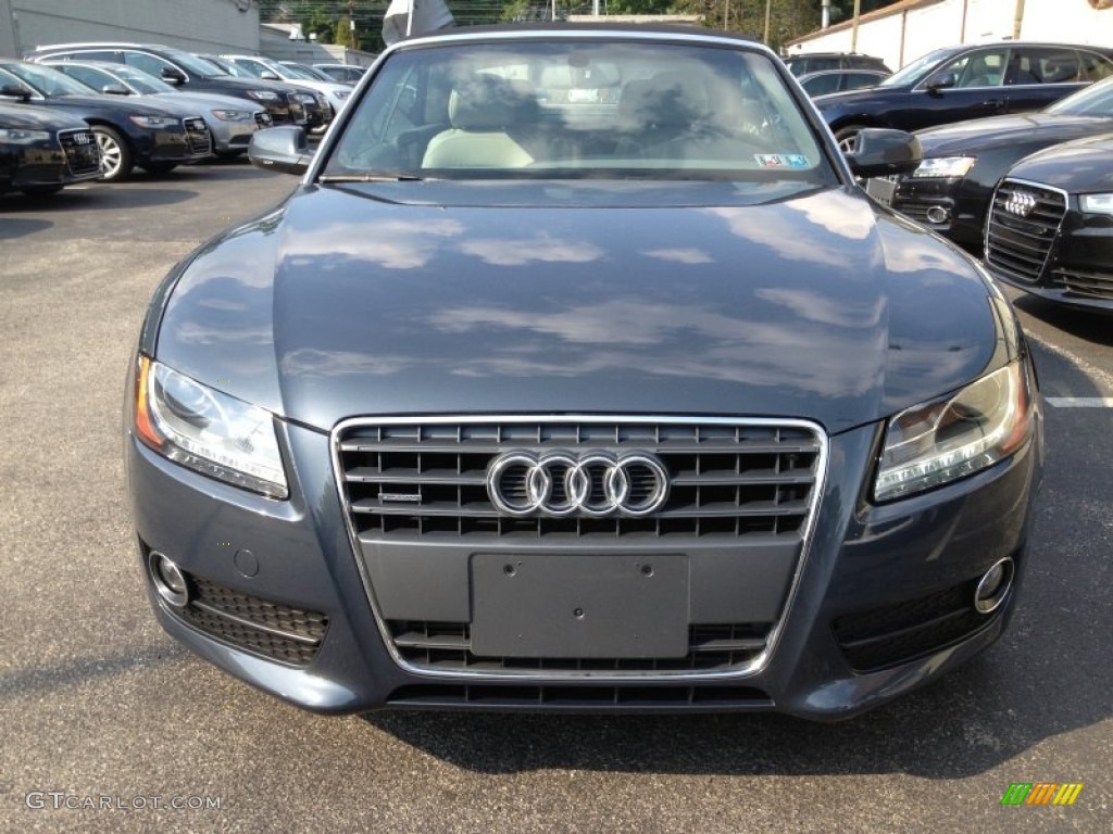 2010 A5 2.0T quattro Cabriolet - Meteor Gray Pearl Effect / Light Gray photo #8