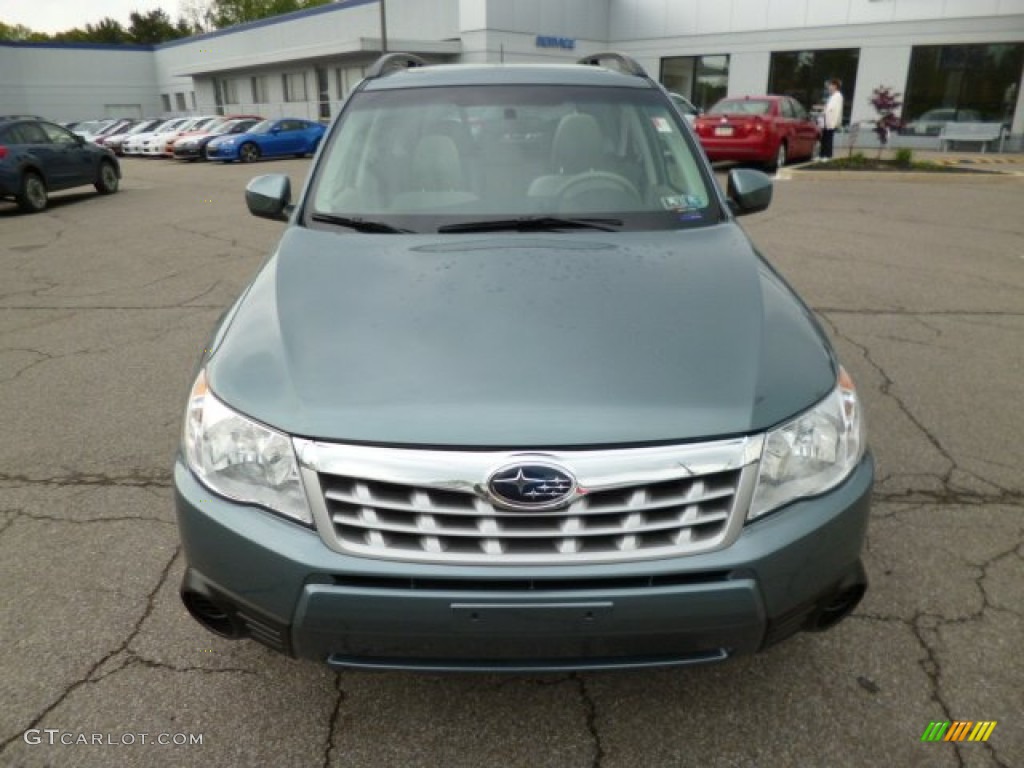 2012 Forester 2.5 X Premium - Sage Green Metallic / Platinum photo #2