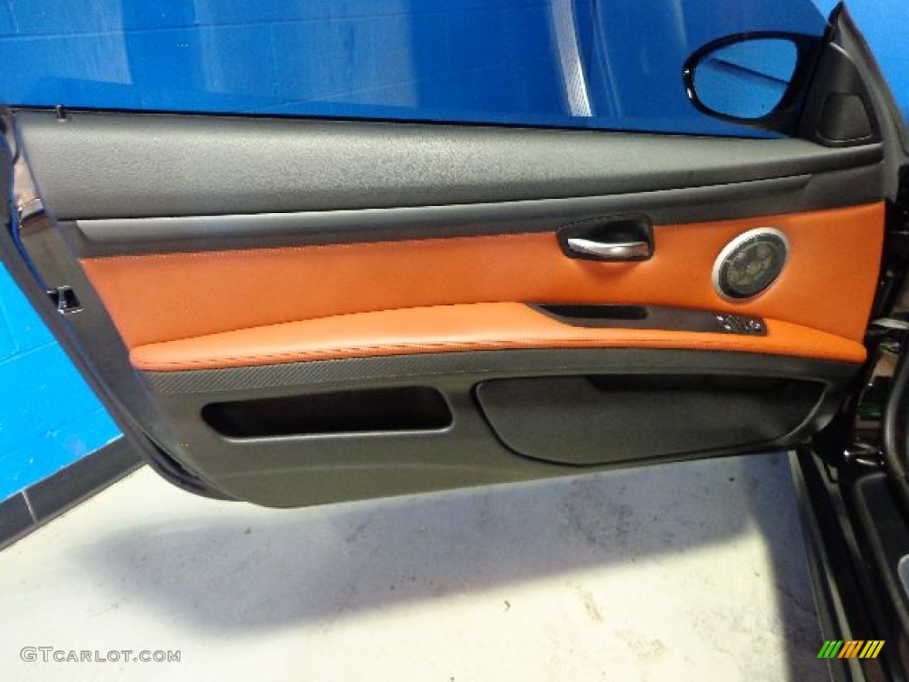 2012 BMW M3 Coupe Fox Red/Black/Black Door Panel Photo #81144753