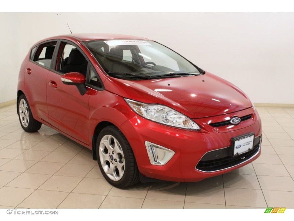 2012 Fiesta SES Hatchback - Red Candy Metallic / Charcoal Black photo #1