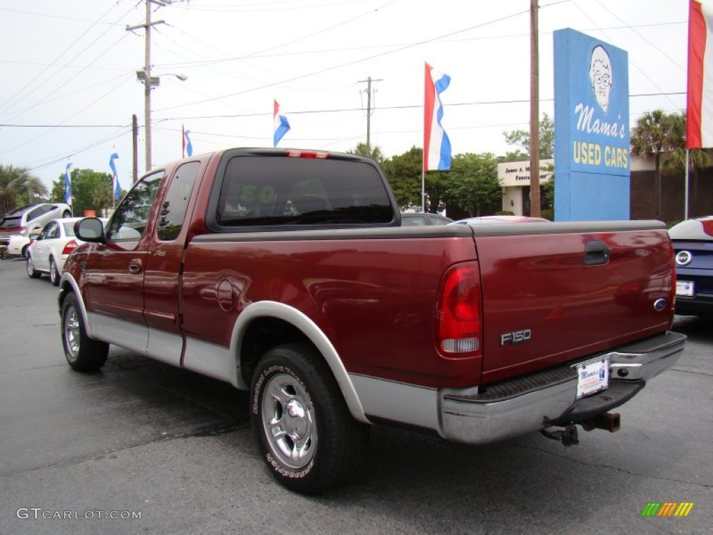2003 F150 Lariat SuperCab - Burgundy Red Metallic / Medium Graphite Grey photo #6