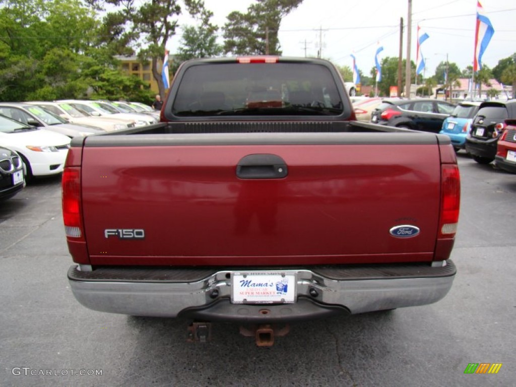 2003 F150 Lariat SuperCab - Burgundy Red Metallic / Medium Graphite Grey photo #7