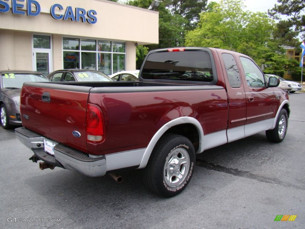 2003 F150 Lariat SuperCab - Burgundy Red Metallic / Medium Graphite Grey photo #8