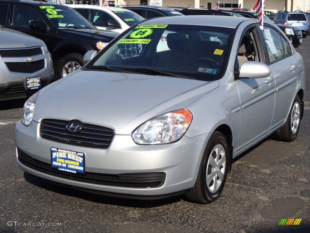 2008 Accent GLS Sedan - Platinum Silver / Gray photo #1