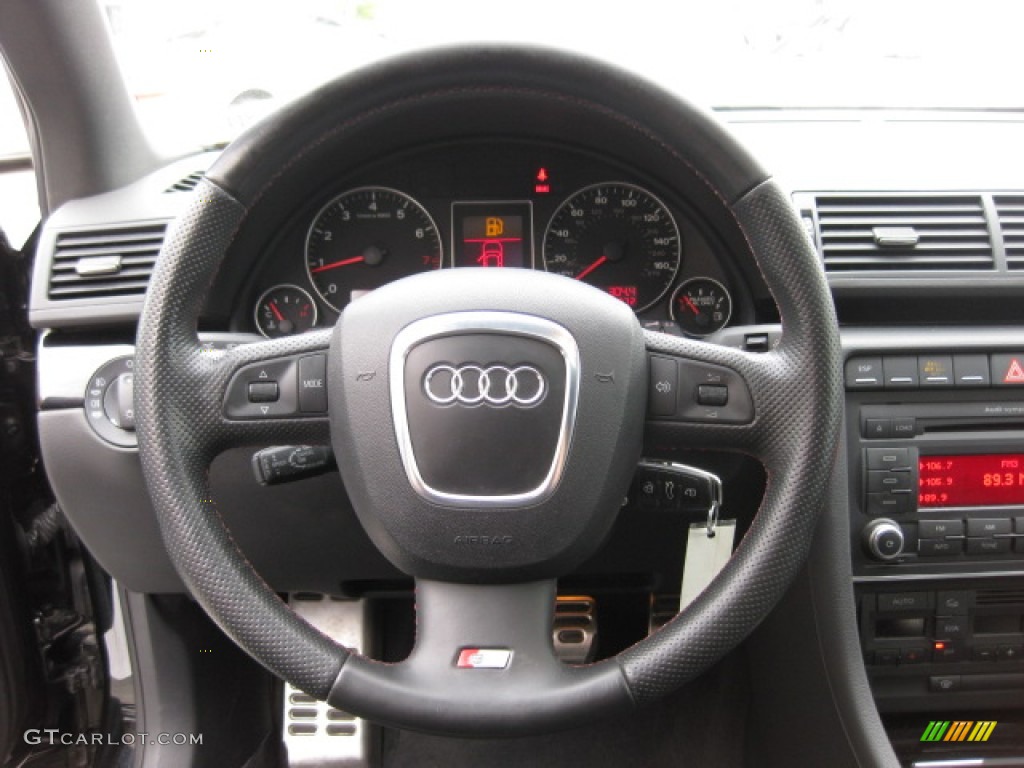2008 Audi A4 2.0T Sedan Black Steering Wheel Photo #81149208