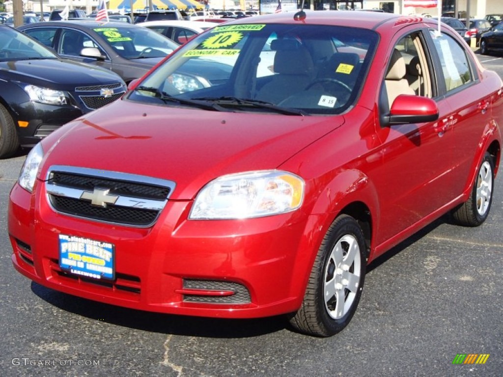 2010 Aveo LT Sedan - Sport Red / Neutral photo #1