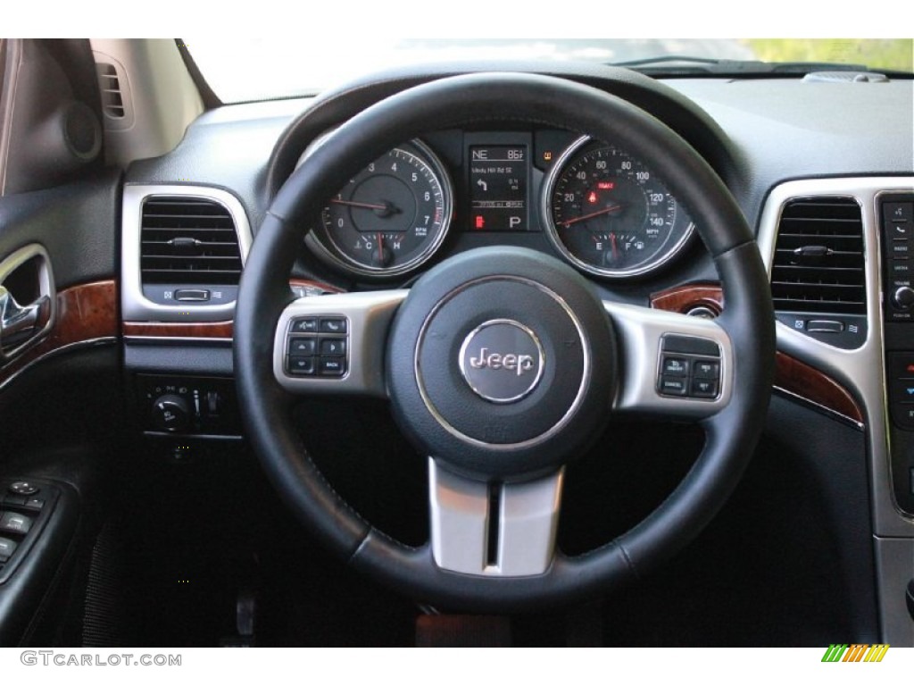 2012 Jeep Grand Cherokee Limited 4x4 Black Steering Wheel Photo #81149505