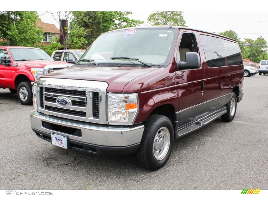 2008 E Series Van E150 XLT Passenger - Dark Toreador Red Metallic / Medium Pebble photo #1