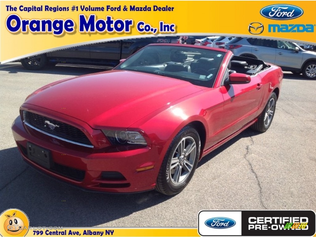 2013 Mustang V6 Premium Convertible - Red Candy Metallic / Charcoal Black photo #1