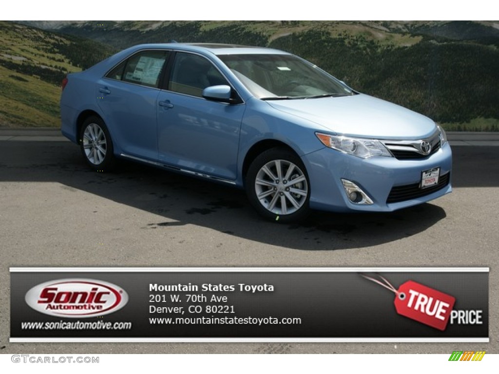 2013 Camry XLE V6 - Clearwater Blue Metallic / Ash photo #1