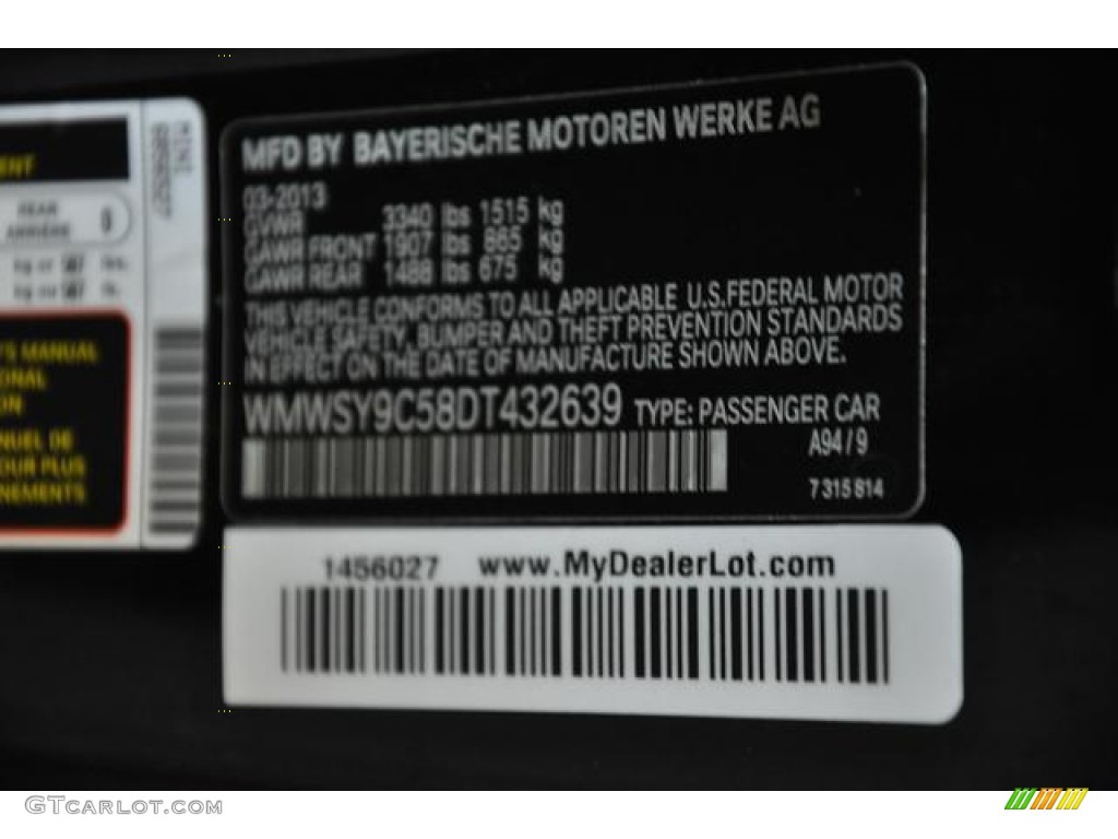 2013 Cooper Color Code A94 for Midnight Black Metallic Photo #81159534