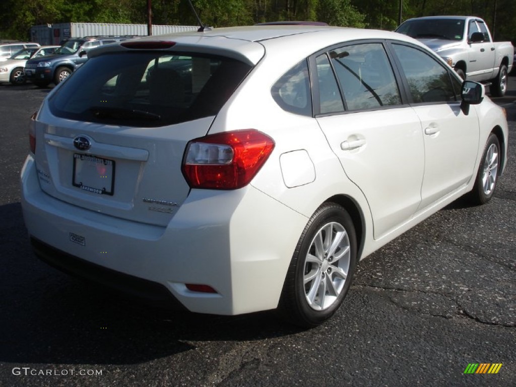 2012 Impreza 2.0i Premium 5 Door - Satin White Pearl / Ivory photo #4