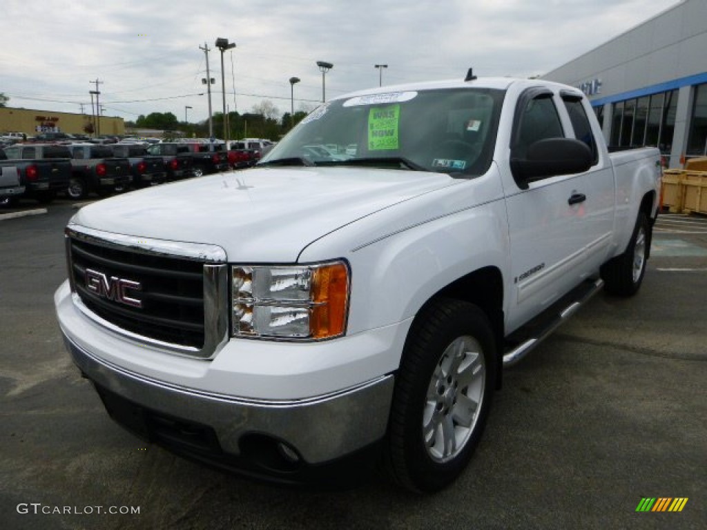 Summit White 2008 GMC Sierra 1500 SLE Extended Cab 4x4 Exterior Photo #81162189