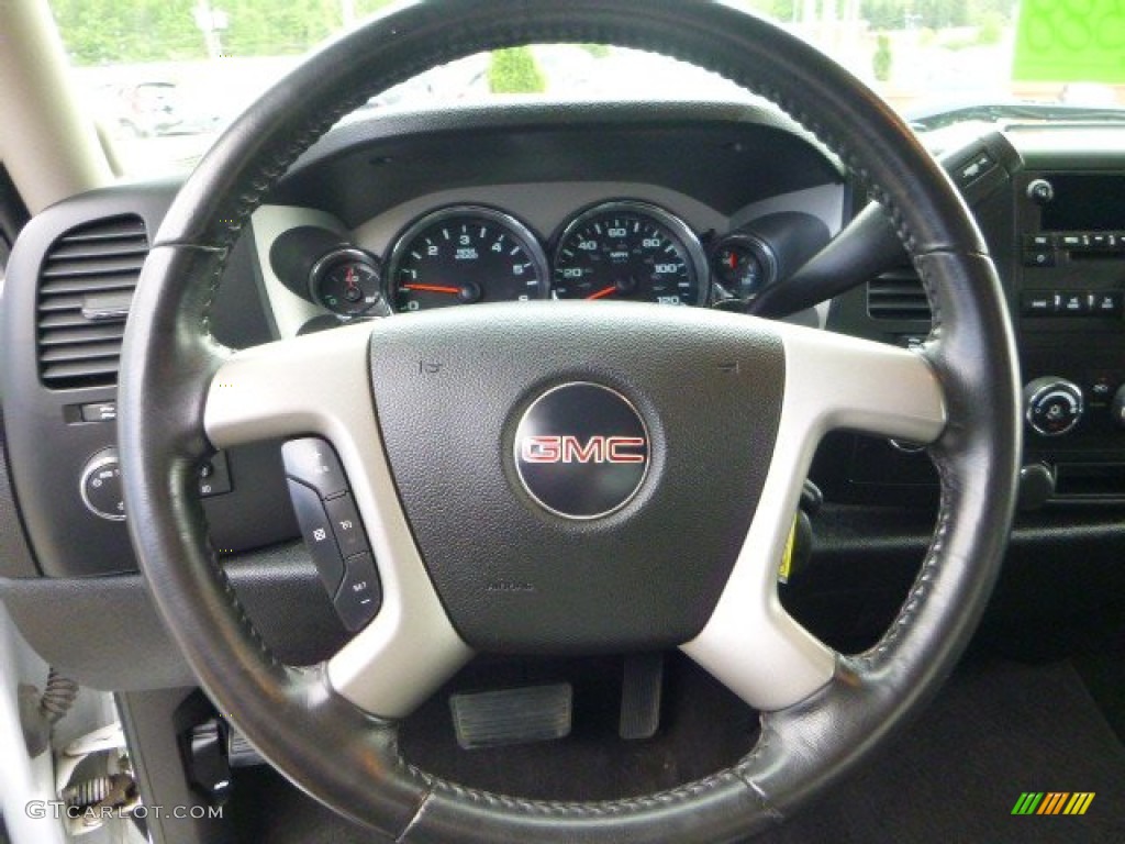 2008 GMC Sierra 1500 SLE Extended Cab 4x4 Ebony Steering Wheel Photo #81162336