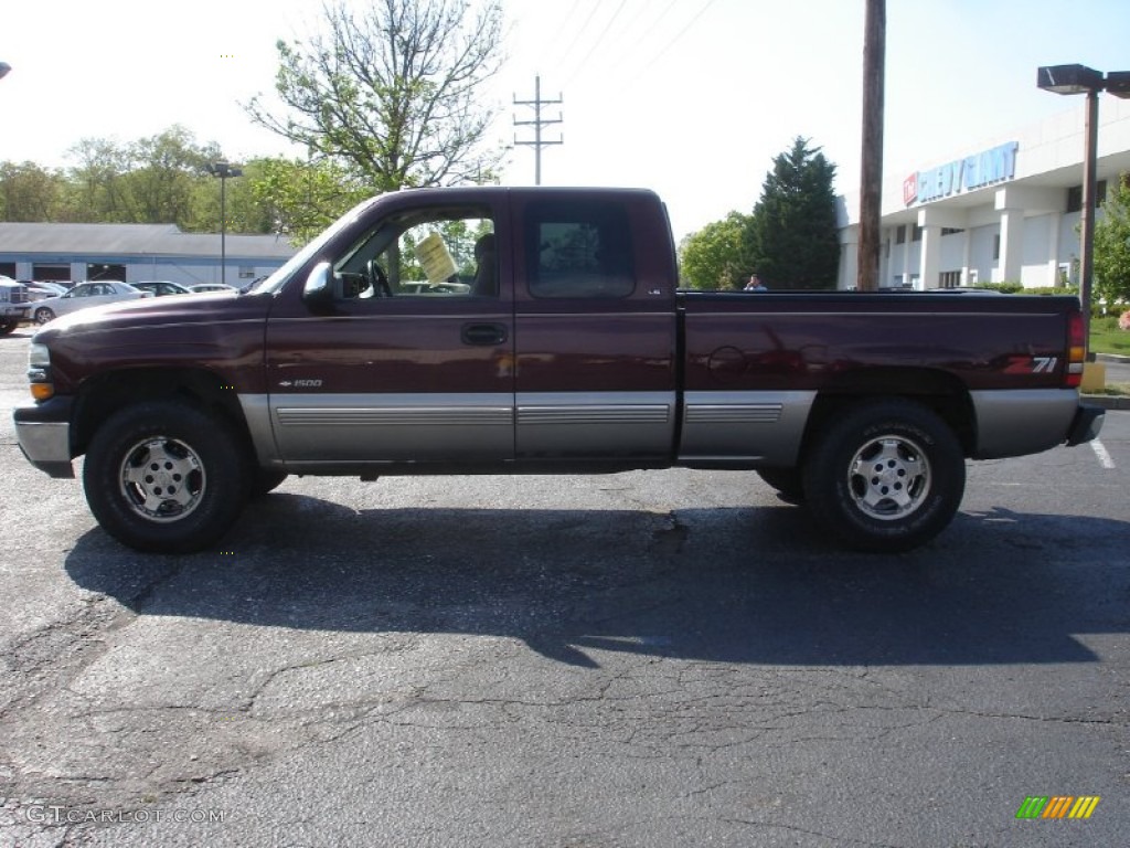 1999 Silverado 1500 Z71 Extended Cab 4x4 - Dark Carmine Red Metallic / Medium Oak photo #9