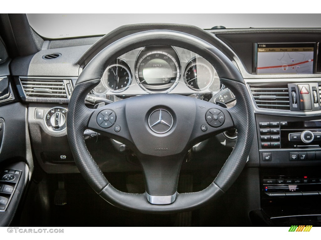 2011 Mercedes-Benz E 350 Sedan Black Steering Wheel Photo #81164364
