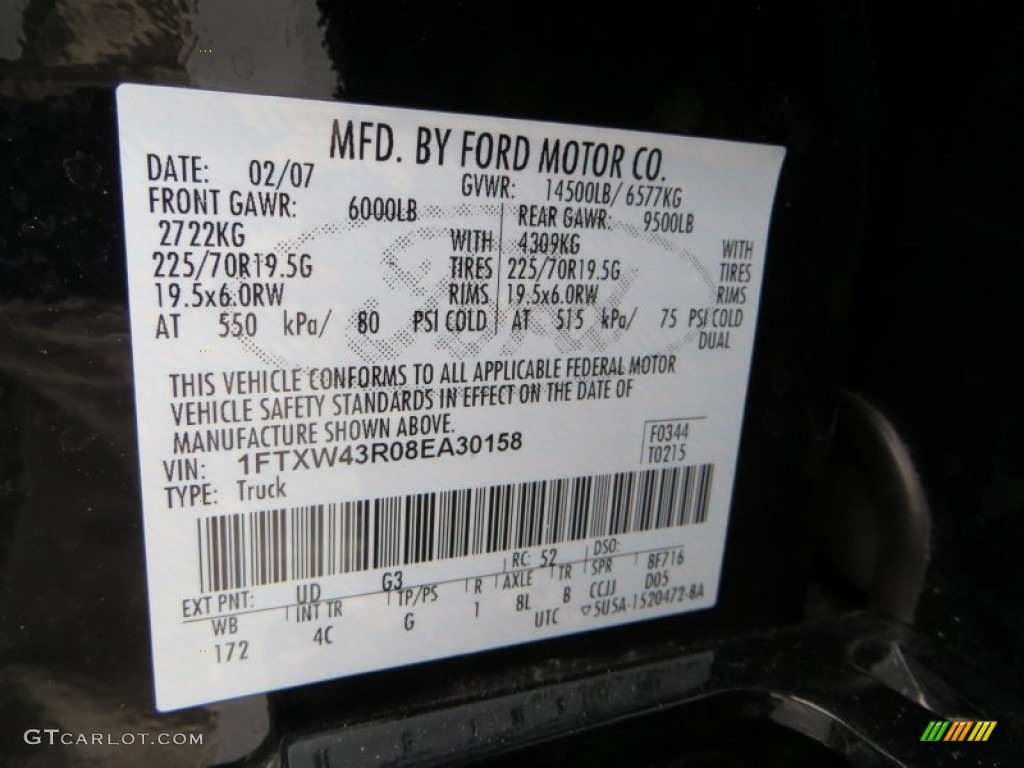 2008 Ford F450 Super Duty Lariat Crew Cab 4x4 Dually Color Code Photos