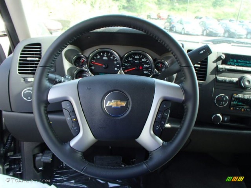 2013 Chevrolet Silverado 1500 LT Extended Cab 4x4 Ebony Steering Wheel Photo #81167349