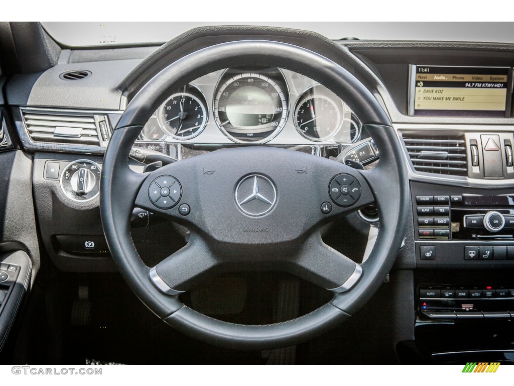 2011 Mercedes-Benz E 350 Sedan Black Steering Wheel Photo #81168966