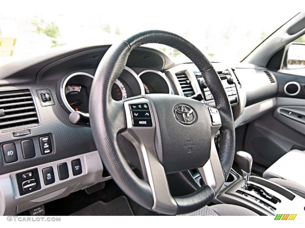 2012 Toyota Tacoma V6 TRD Sport Double Cab 4x4 Graphite Steering Wheel Photo #81169514