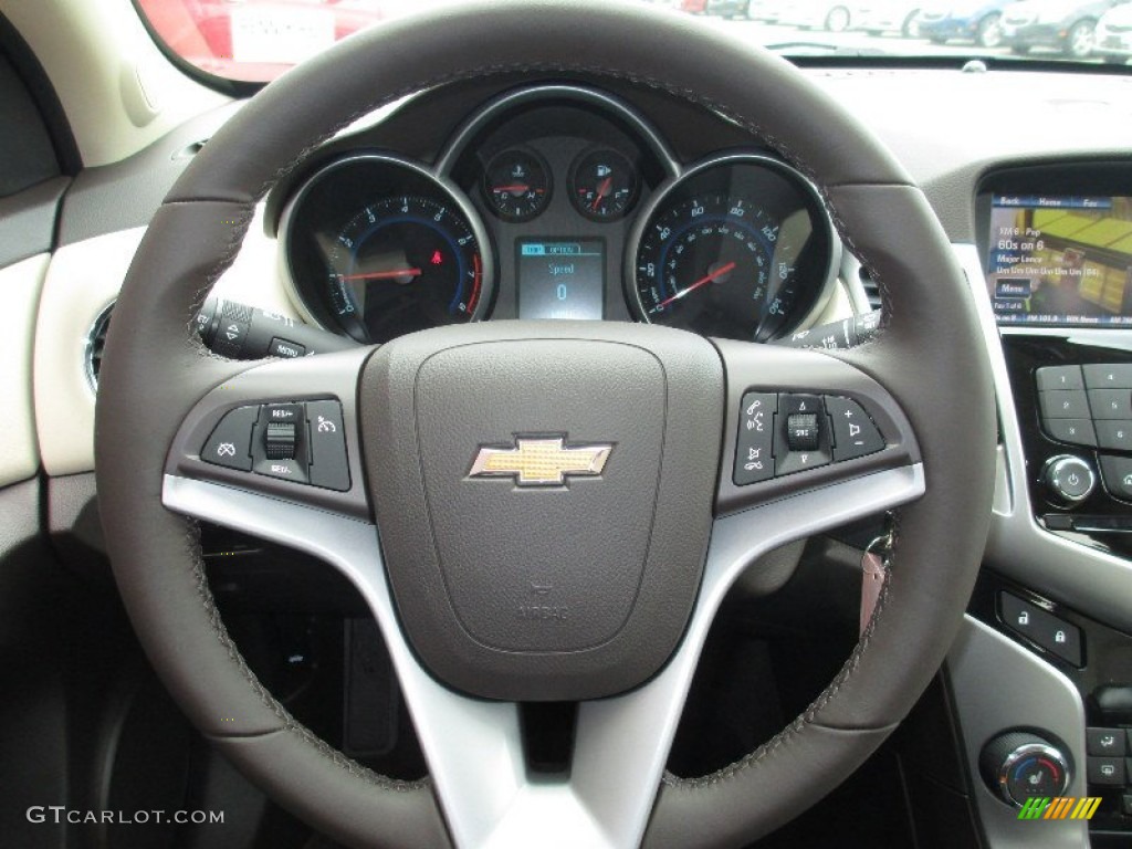 2013 Chevrolet Cruze LT Cocoa/Light Neutral Steering Wheel Photo #81170178