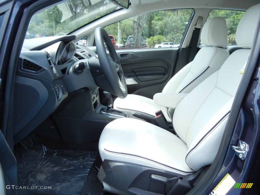 Arctic White Leather Interior 2013 Ford Fiesta Titanium Sedan Photo #81175772