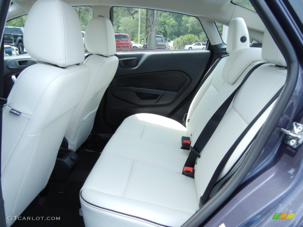 Arctic White Leather Interior 2013 Ford Fiesta Titanium Sedan Photo #81175794