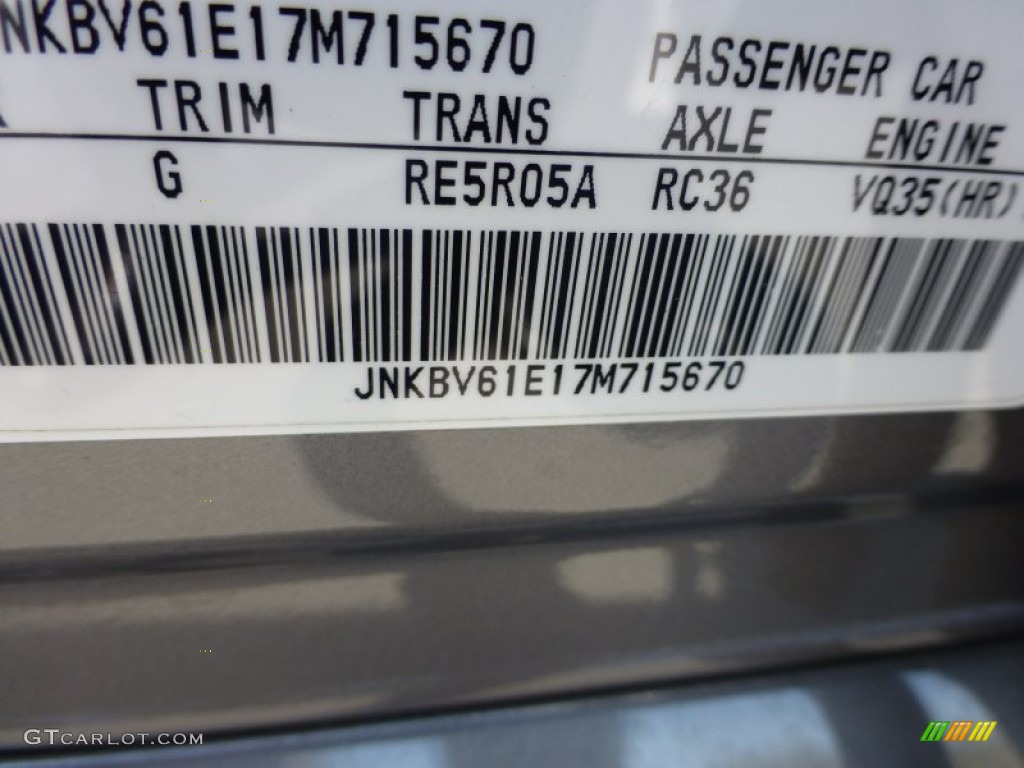 2007 G 35 Journey Sedan - Platinum Graphite Metallic / Graphite Black photo #11