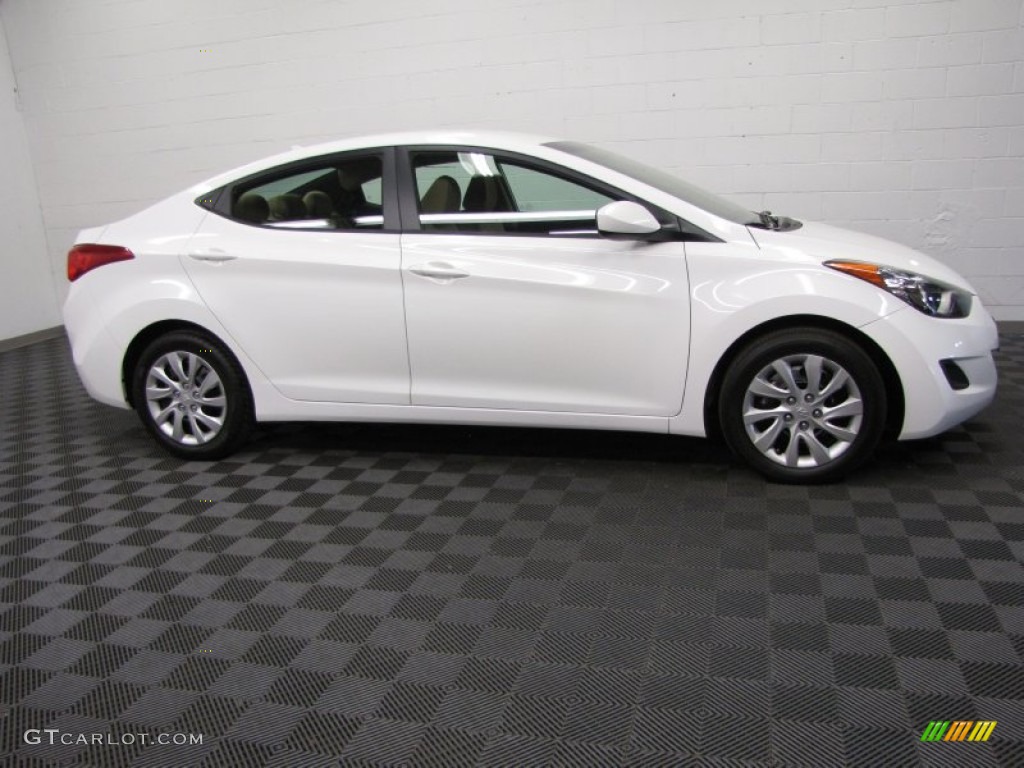 2012 Elantra GLS - Shimmering White / Beige photo #3