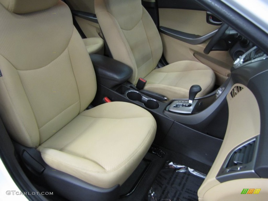 2012 Elantra GLS - Shimmering White / Beige photo #9