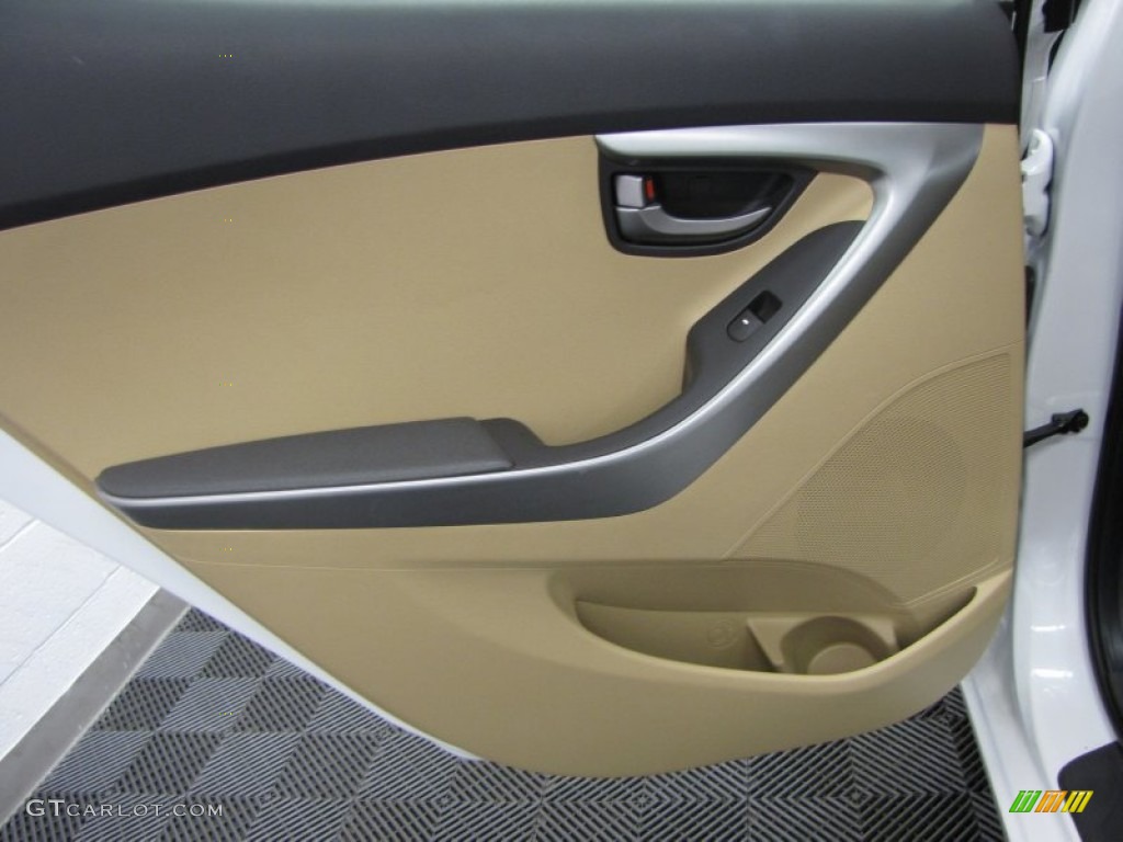2012 Elantra GLS - Shimmering White / Beige photo #12
