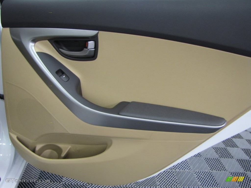 2012 Elantra GLS - Shimmering White / Beige photo #14