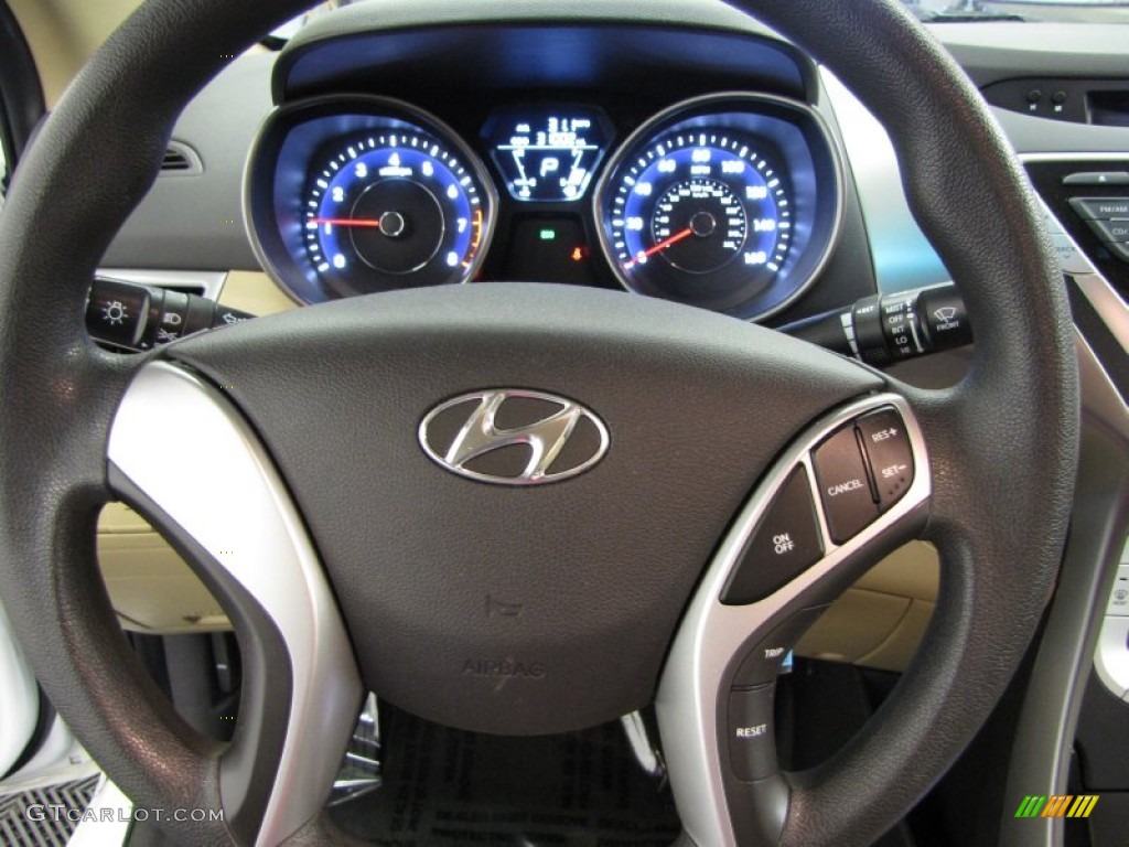 2012 Elantra GLS - Shimmering White / Beige photo #15