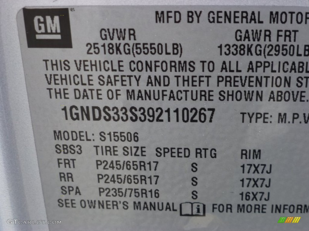 2009 TrailBlazer LT - Silver Ice Metallic / Gray photo #11