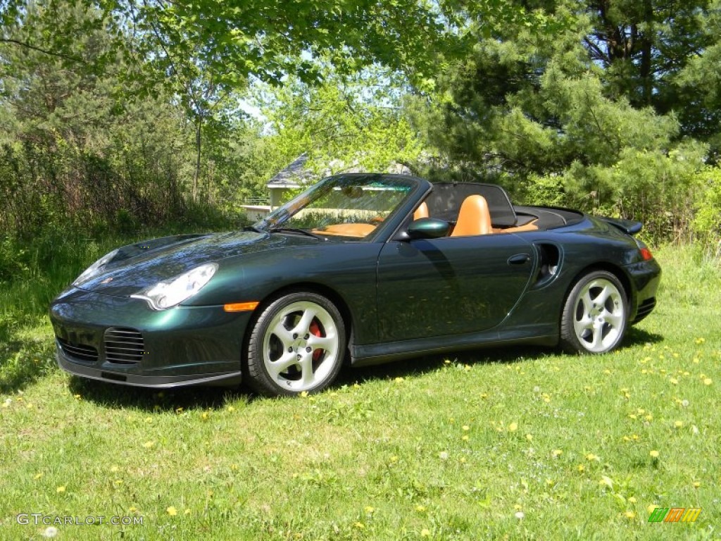 2004 911 Turbo Cabriolet - Forest Green Metallic / Natural Leather Brown photo #3