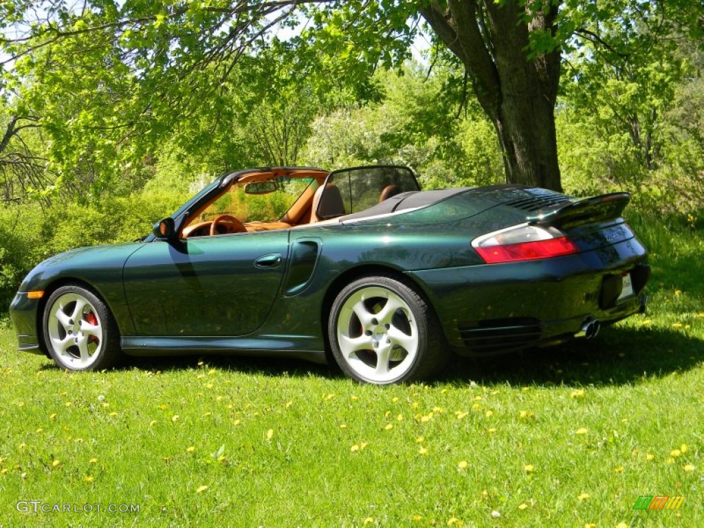 2004 911 Turbo Cabriolet - Forest Green Metallic / Natural Leather Brown photo #9