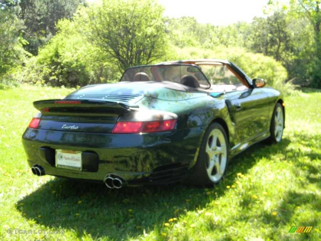 2004 911 Turbo Cabriolet - Forest Green Metallic / Natural Leather Brown photo #14